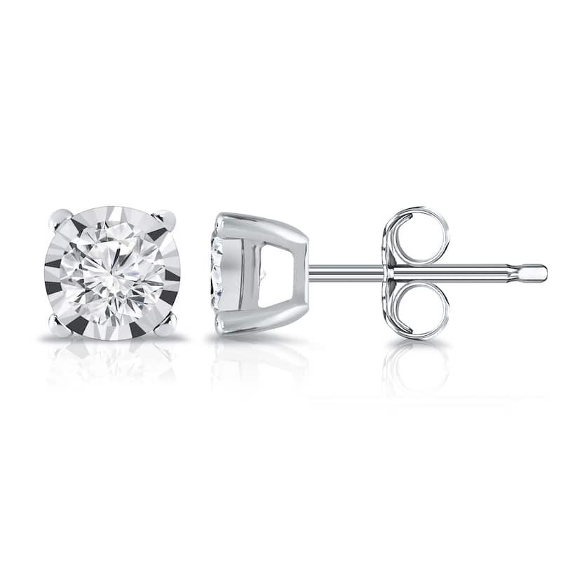 Auriya 14k Gold 1/2ctw Round Diamond Stud Earrings (G-H, SI1-SI2)