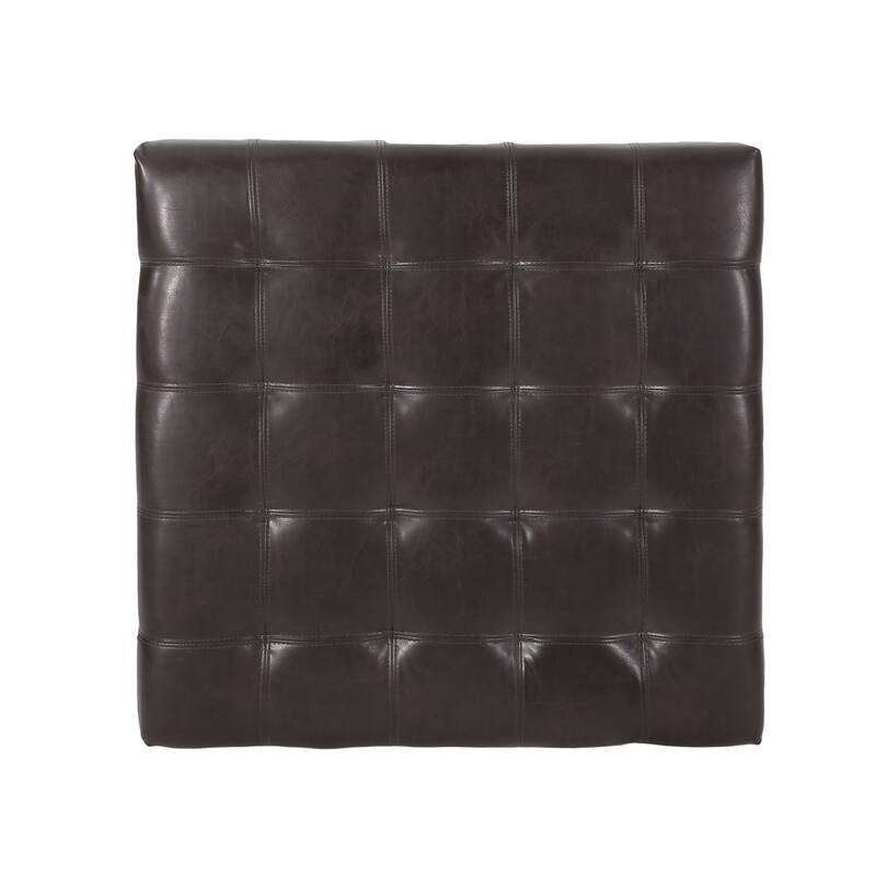 Alexandria Contemporary Tufted Bonded Leather Storage Ottoman by Christopher Knight Home