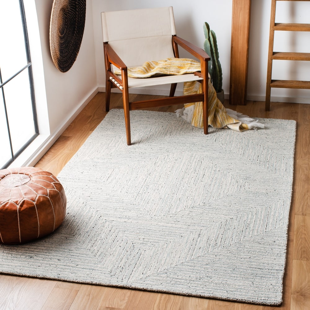 SAFAVIEH Handmade Micro-Loop Nausica Modern Wool Rug