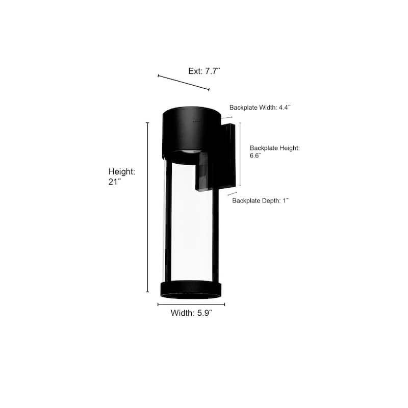 Trefor LED Outdoor Wall Sconce Powder Coated Black - Powder Coated Black