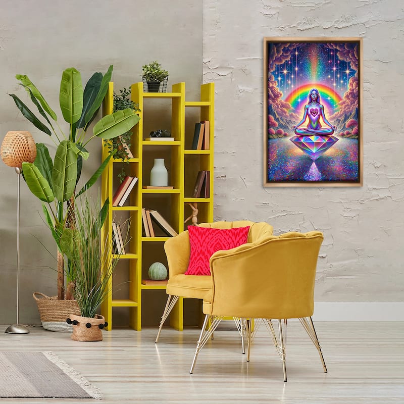 Stupell Spiritual Enlightenment Meditation Framed Floater Canvas Wall Art Design By Spirit of the Rainbow