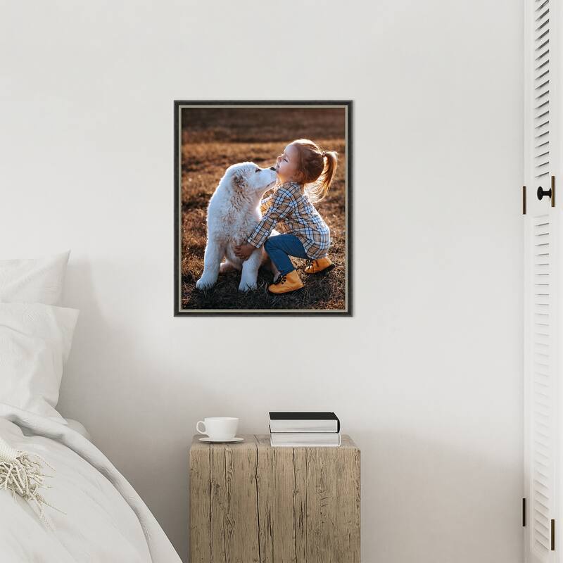 Theo Black Silver Narrow Framed Picture Frame, Photo Frame