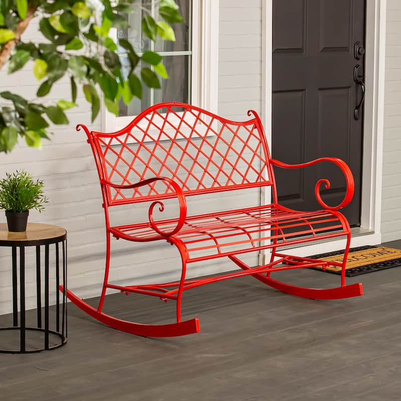 Powder Coat Indoor / Outdoor Metal Rocker, Red