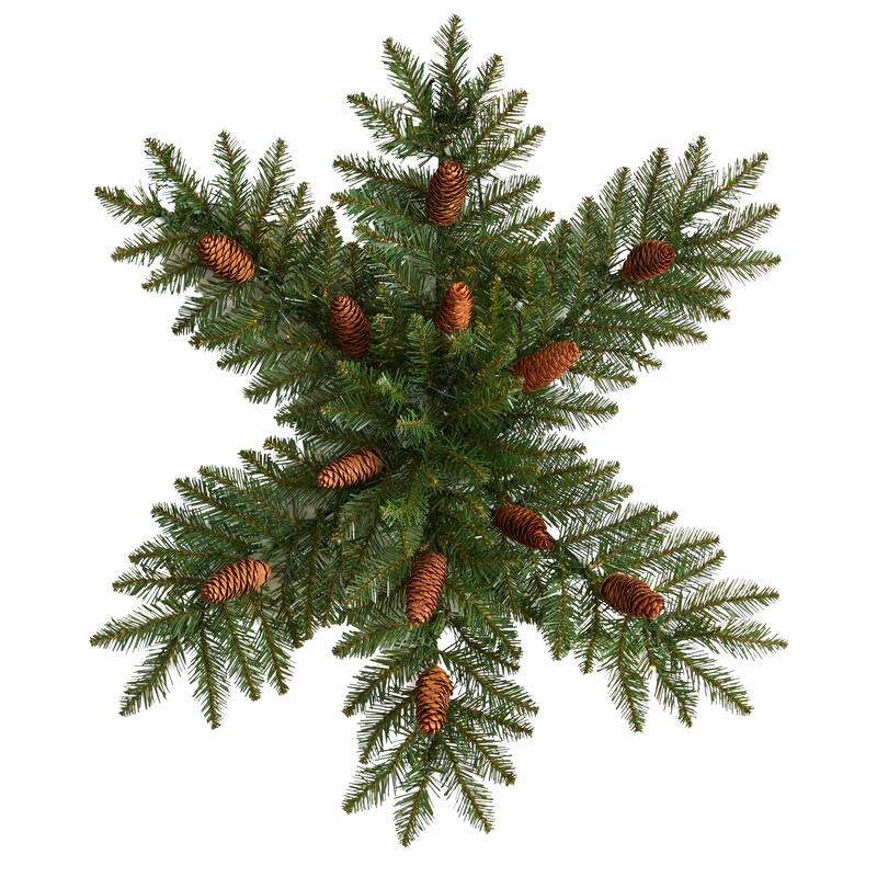 Pre-Lit Snowflake with Pinecones Artificial Christmas Wreath - 30" - LED Lights
