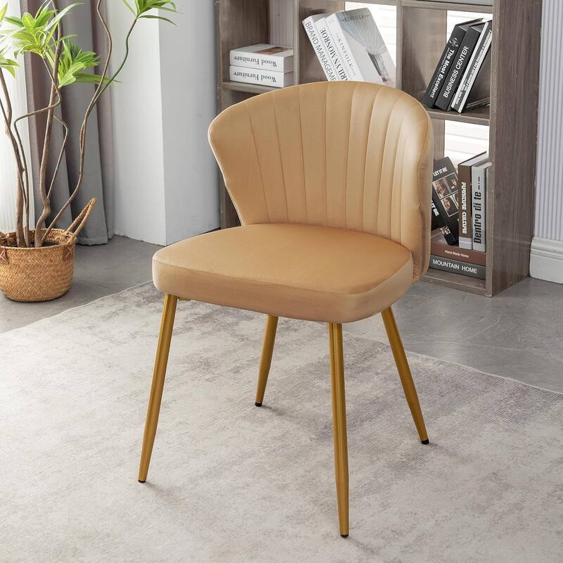 Modern Velvet Accent Chair with Channel-Tufted Design Comfortable and Trendy Armless Seat
