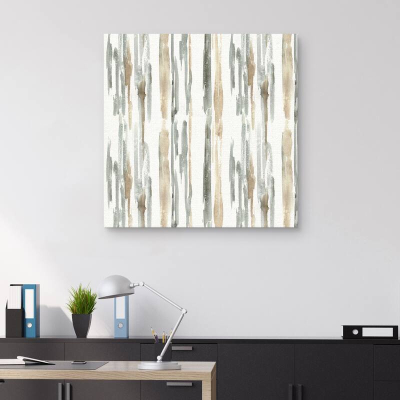 Sand and Sea Gold Stripes by Lisa Audit Canvas Art Print