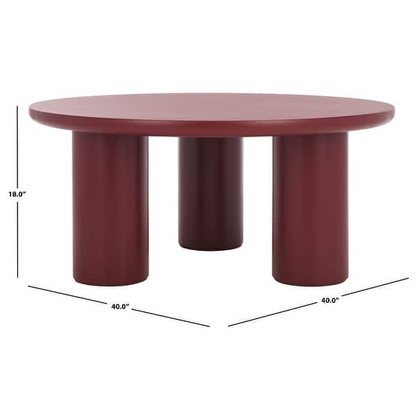 dimension image slide 1 of 4, SAFAVIEH Home Mork 3-Leg Round Top Coffee Table - 40" W x 40" D x 18" H