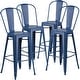 preview thumbnail 16 of 22, 30-inch Distressed Metal Indoor/Outdoor Barstools (Set of 4) Antique Blue