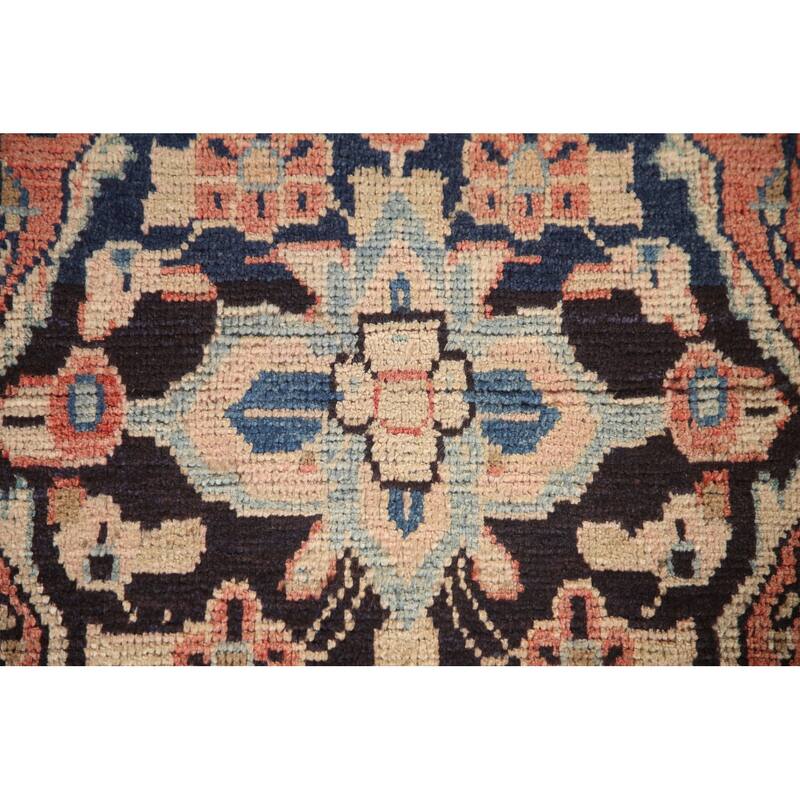 Hand Knotted Oriental 100% Wool Carpet Traditional Floral Red Mahal Runner Rug - 10' 3'' X 3' 4''