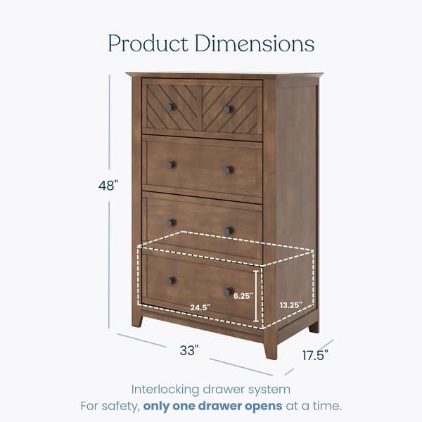 dimension image slide 1 of 3, Child Craft Atwood 4-Drawer Dresser
