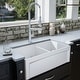 preview thumbnail 21 of 19, Karran 33" Double Bowl Panel Front Farmhouse Fireclay Kitchen Sink with Reversible Apron Front