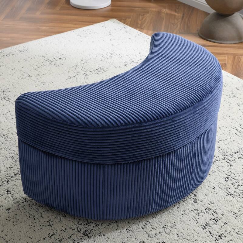 Velvet Crescent Wedge Ottoman