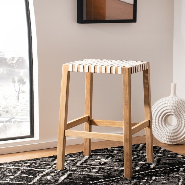 Woven store counter stool
