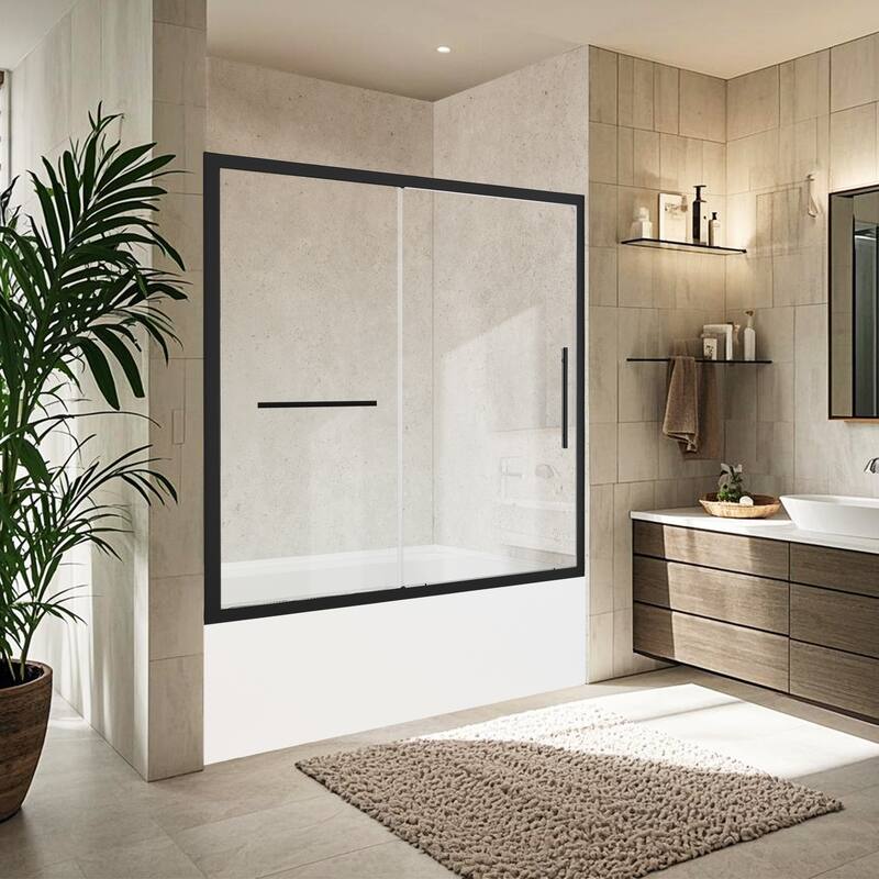i-Homare 58-60" W x 62" H Sliding Tub Shower Door - 60"x62" - 60"x62"