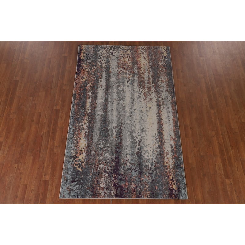 Grey Abstract Turkish Area Rug Machine Made Carpet - 5'0" x 8'0"