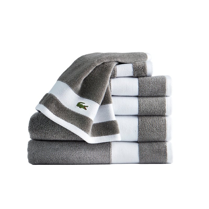 Lacoste Sport Stripe Supima Cotton 6-Piece Towel Set - Meteorite