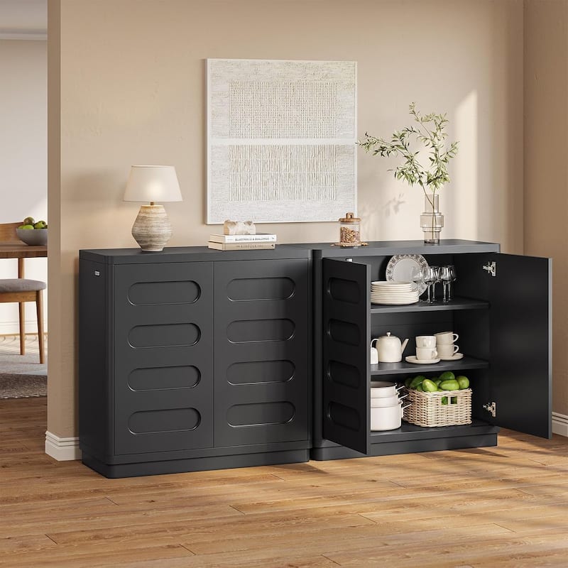 Buffet Sideboard Cabinet with Storage 2 Doors Adjustable Shelves
