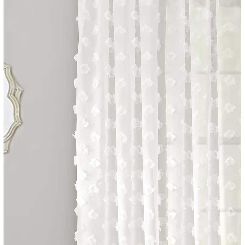 DriftAway Olivia White Voile Chiffon Sheer Window Curtain Panel Pair