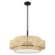 preview thumbnail 12 of 10, Bayou 5-Light Black Coastal Drum Chandelier with Double Rattan Shade - 24''W
