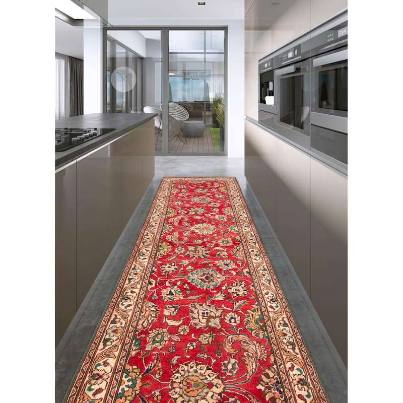 ECARPETGALLERY Hand-knotted Kayseri Red Wool Rug - 2'11 x 13'0