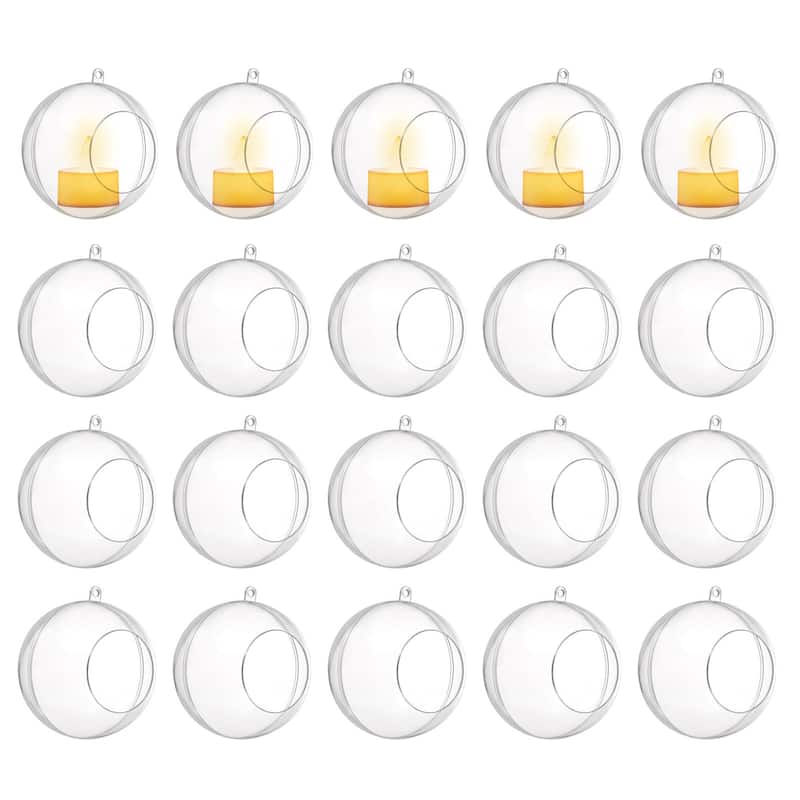 20 Pcs Hanging Tealight Holders Globes Acrylic Refillable Balls for Home