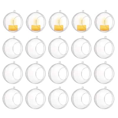 20 Pcs Hanging Tealight Holders Globes Acrylic Refillable Balls for Home