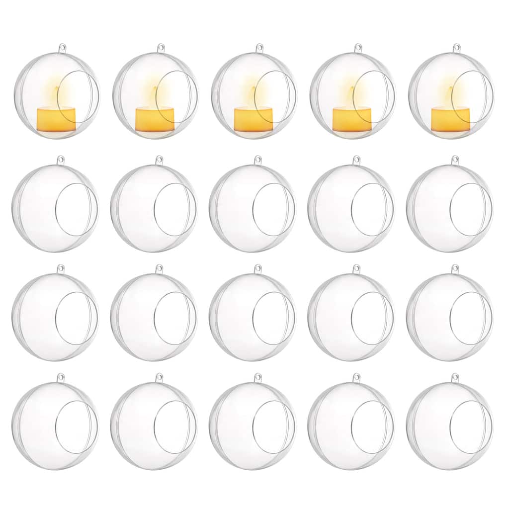20 Pcs Hanging Tealight Holders Globes Acrylic Refillable Balls for Home