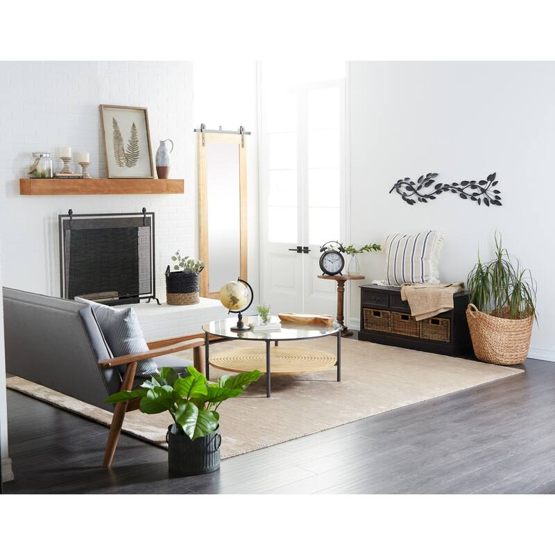 Black Metal Decorative Clock with Bell Style Top