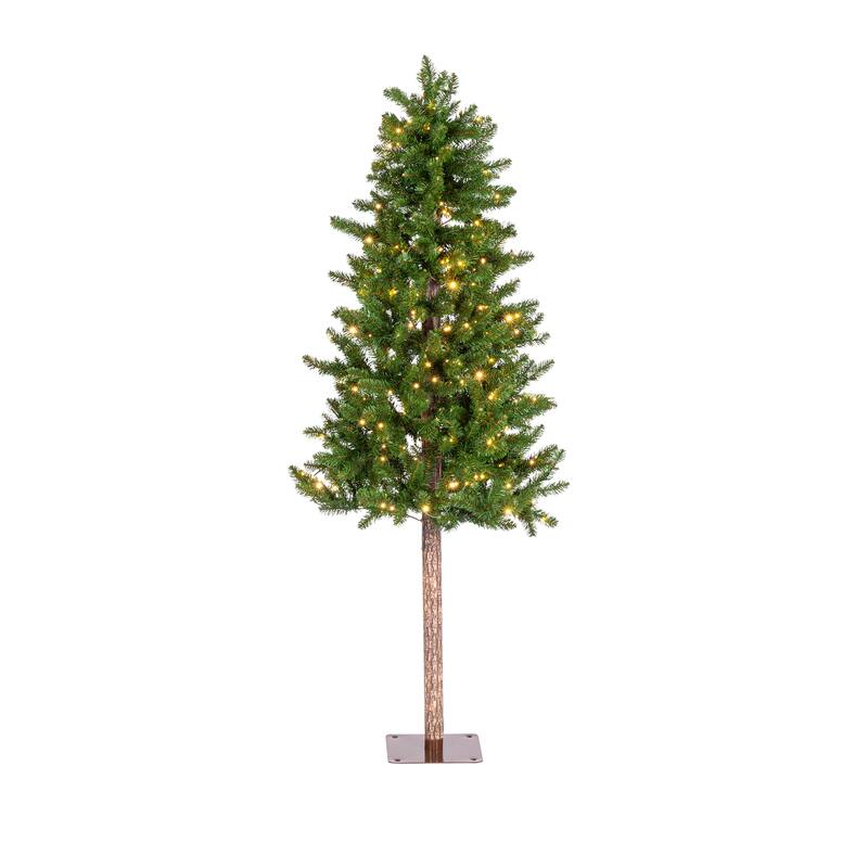 Elegant 6 Foot Prelit Alpine Tree with Dual Color LED Lights