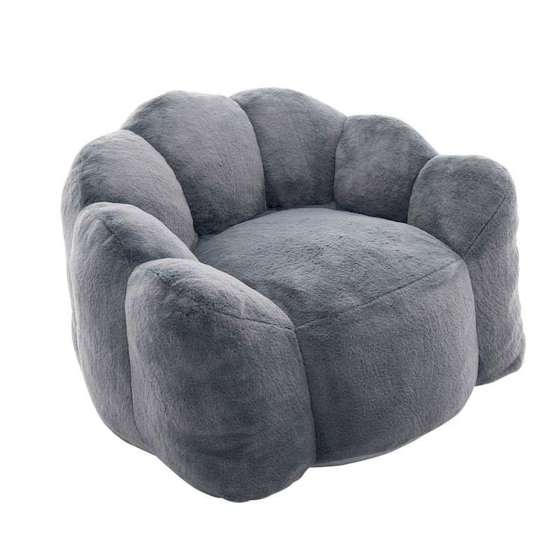 Lotus Type Compression Lazy Sofa Oversized Bean Bag Sofa Accent Chair for Adults with Pull Strap and Non-slip Base, Easily Moved