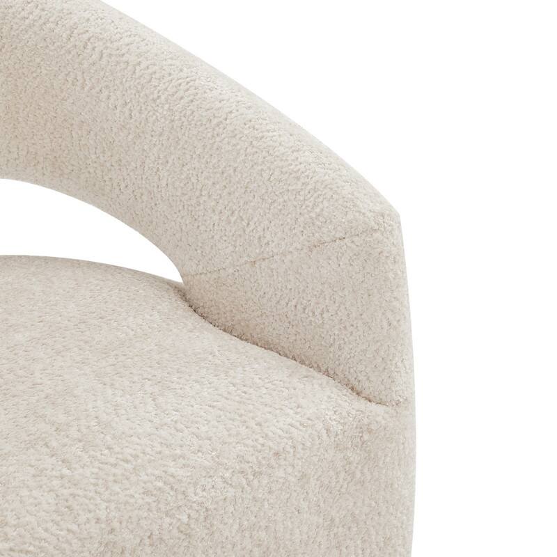 Spruce & Spring Joey Barrel Accent Chair with Casters for Living Room, Office, or Reading Nook