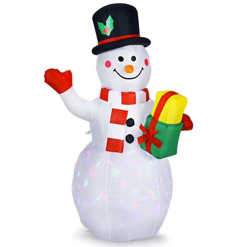 5 FT Tall Snowman Inflatable Blow up Inflatable w/Built-in Colorful