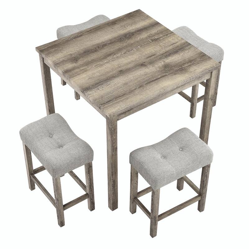 5-Piece Industrial Breakfast Table Set