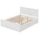 preview thumbnail 13 of 11, Queen Platform Bed with 4 Drawers, Headboard & Support Legs, White