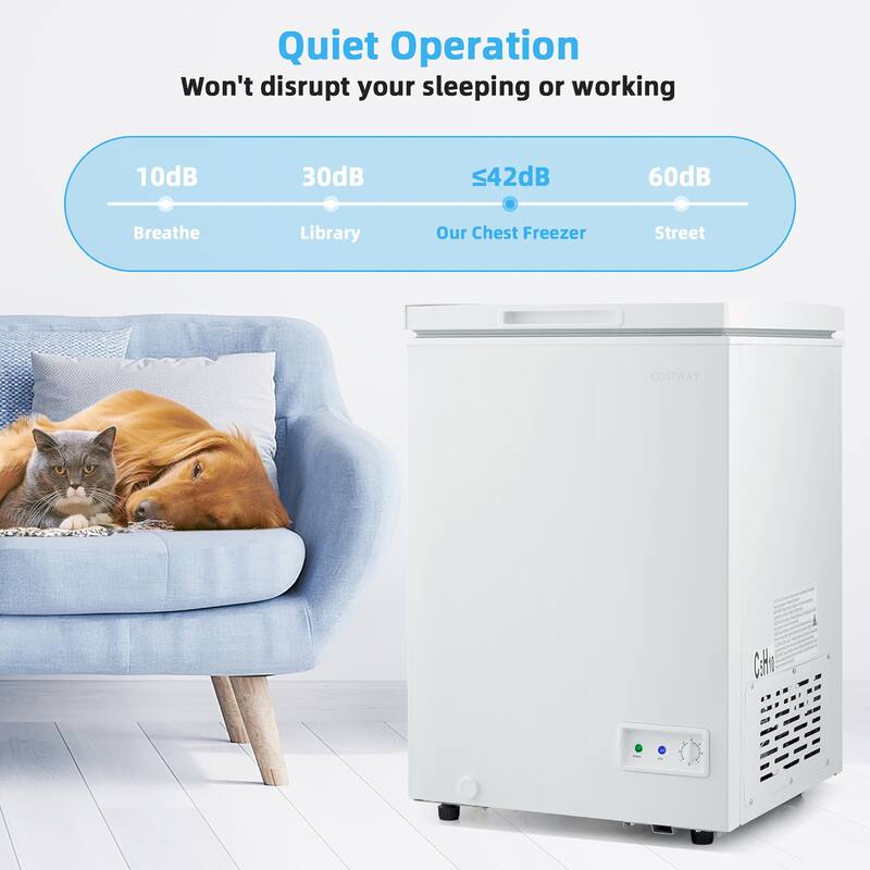 Costway 3.5 Cubic Feet Chest Freezer w/Removable Storage Basket Deep - See Details