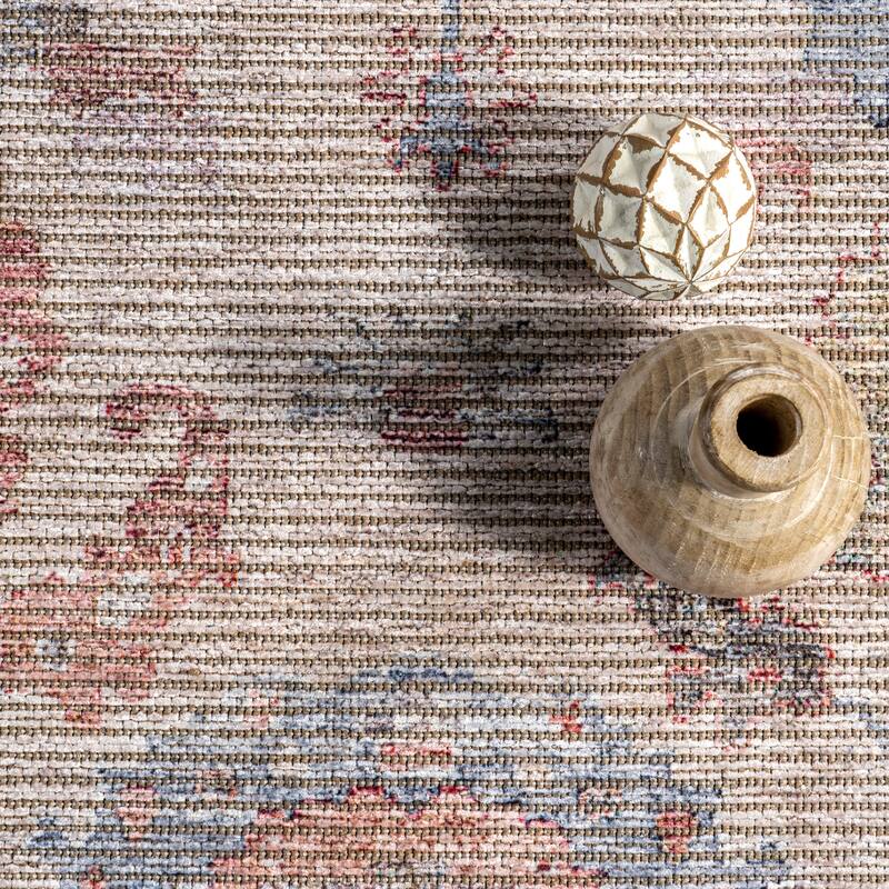 Nuloom Delana SpinClean Persian Floral Machine Washable Area Rug