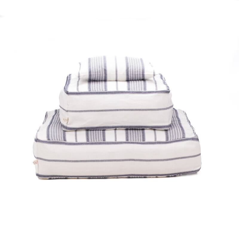 Polo & Luna Del Mar Pet Bed Cushion Cover - Ivory/Blue Stripe - Ivory, Blue Stripe