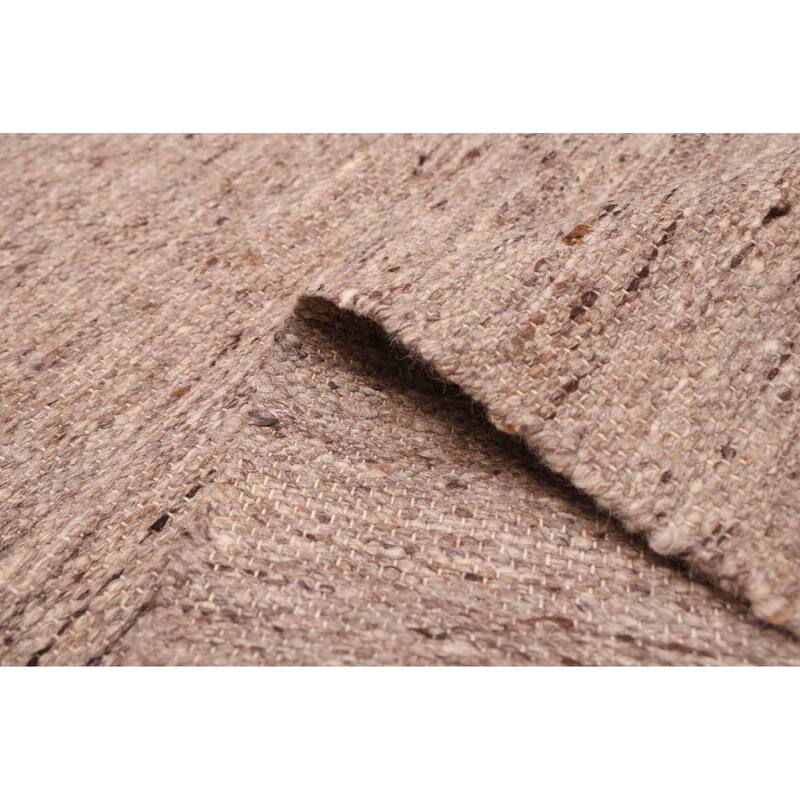 ECARPETGALLERY Flat-Weave Nevada Taupe Wool Kilim - 7'10 x 10'0