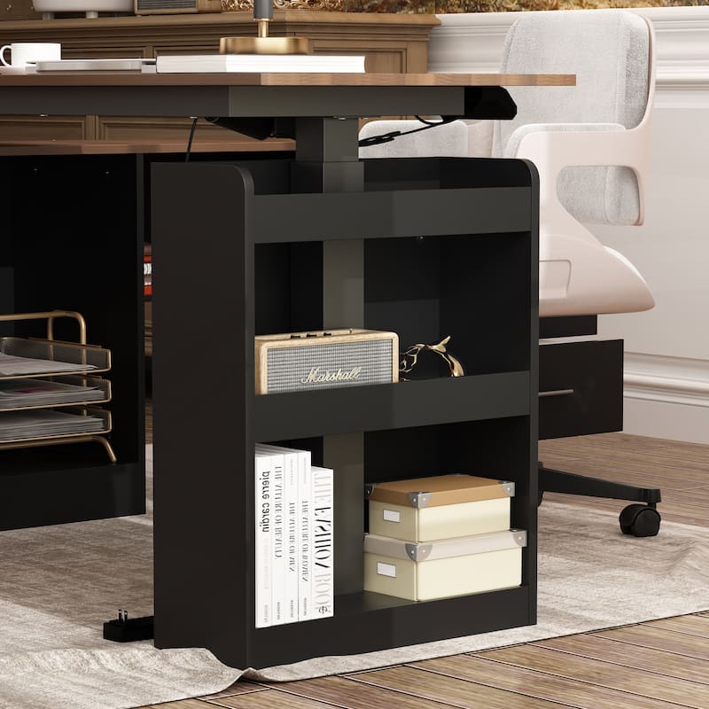 Height-Adjustable Ergonomic Workstation Home Office Desk with Storage