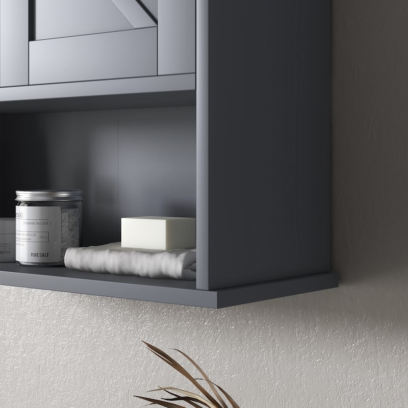 kleankin Farmhouse Bathroom Wall Cabinet