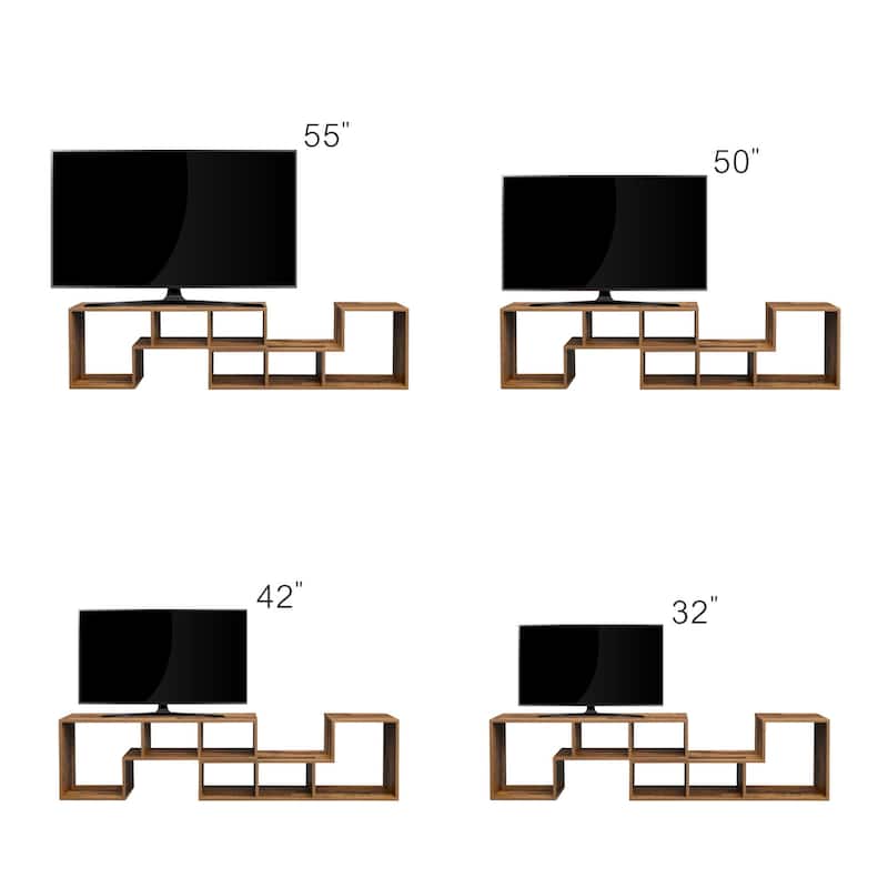 Double L-Shaped TV Stand Entertainment Center,Display Shelf