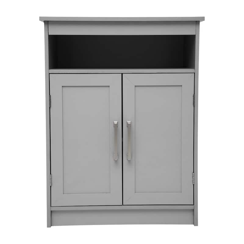 Floor Cabinet Storage Organizer with Magnetic Closure Doors and Shelves