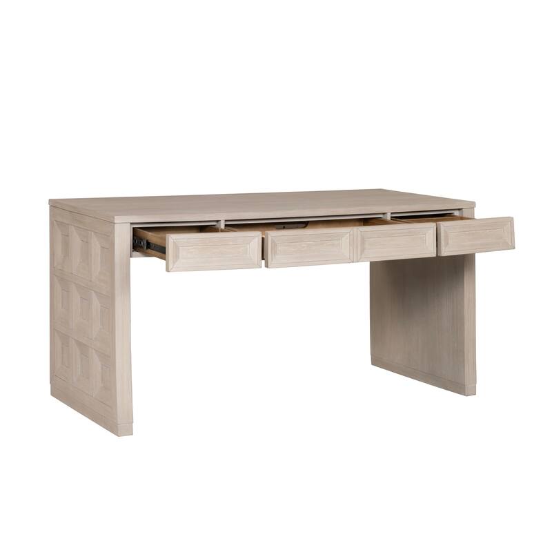 Furniture of America Durem Modern Tawny Brown Writing Desk with 2 Bookcases Set