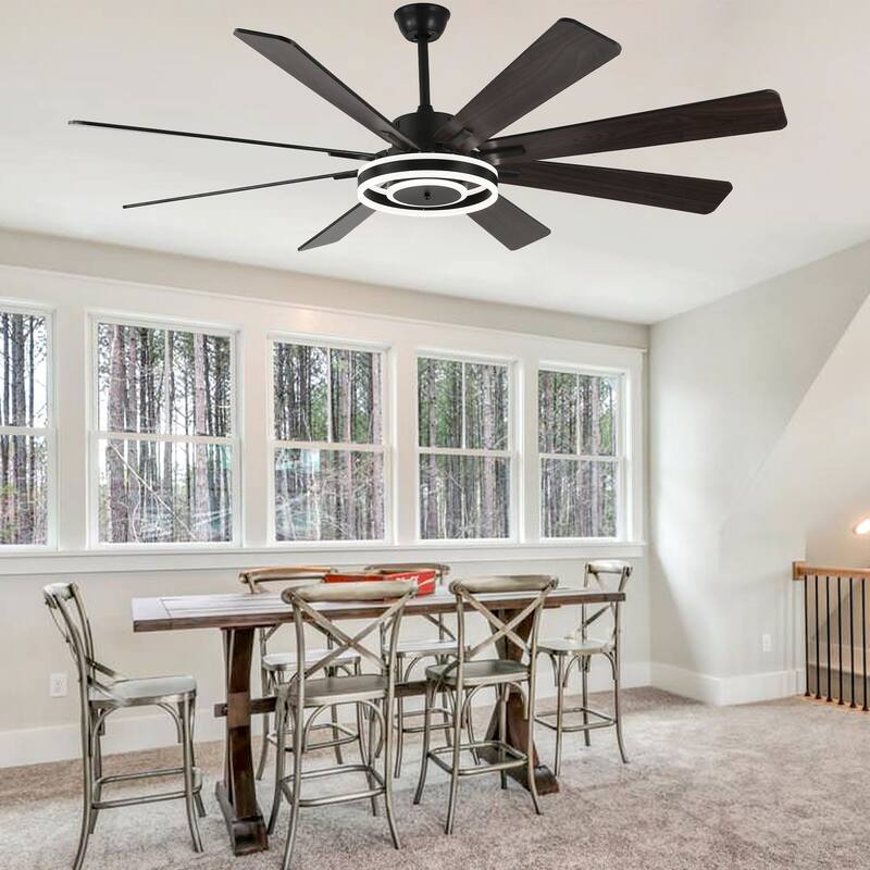 20"/24"/72" Oaks Aura Cotti Low Profile Dimmable Smart Ceiling Fan with Lights 6-Speed Flush Mount Modern Remote