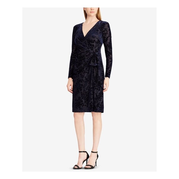 navy velvet long sleeve dress