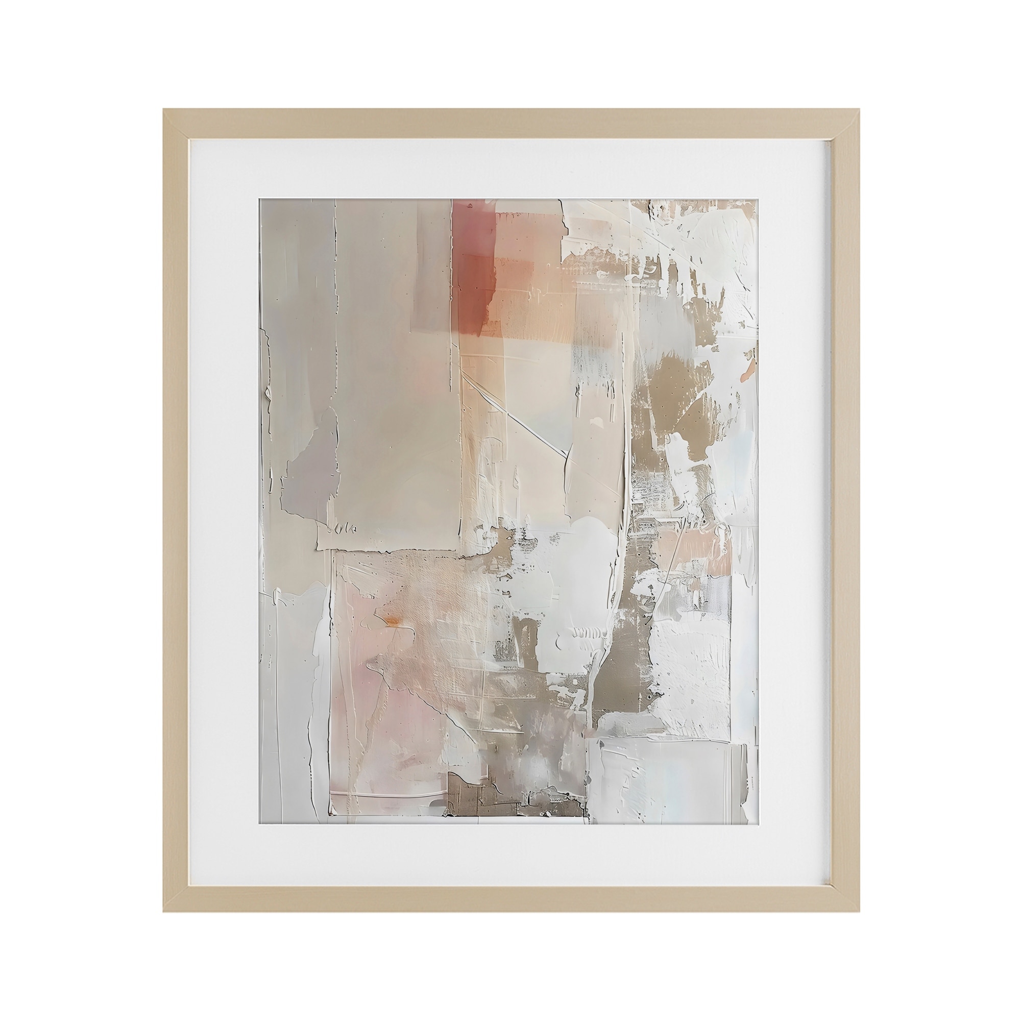 Stupell Brushed Abstract Subtle Tones Under Glass Framed Design By Riley B