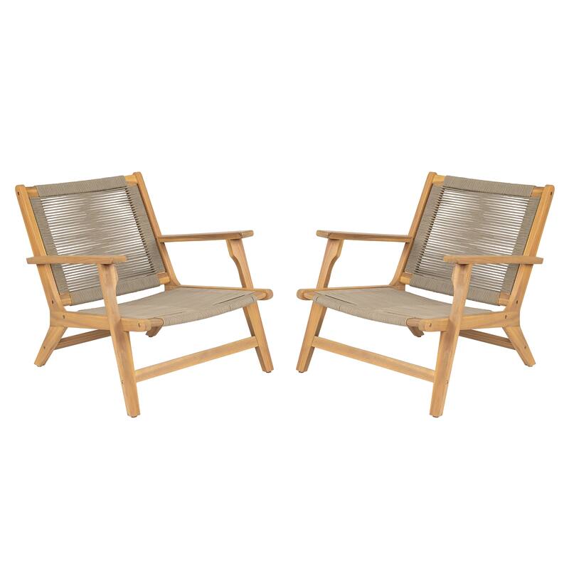 Christopher Knight Home- Blake Outdoor Acacia Patio Club Chair Set of 2