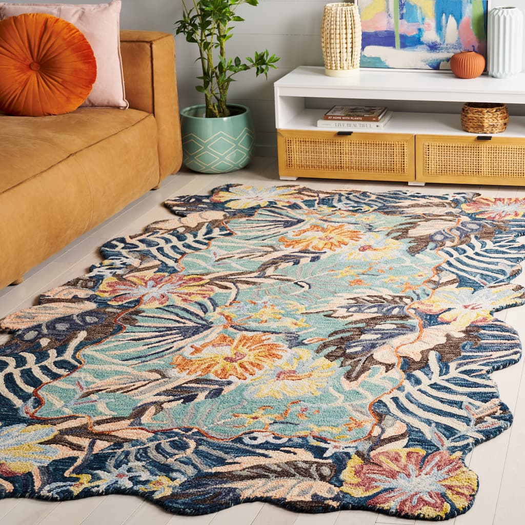 SAFAVIEH Handmade Jardin Dife Floral Botanical Wool Rug