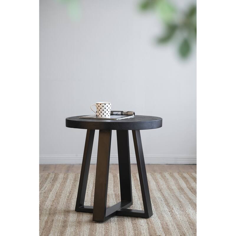 23.5" Mini Round Coffee Table, Minimal Design