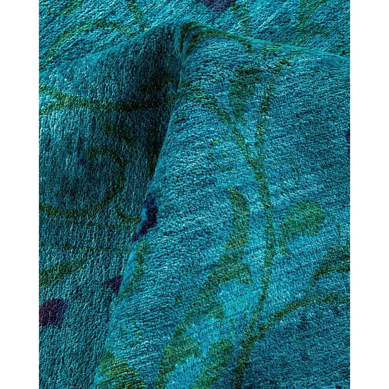 Vibrance, One-of-a-Kind Hand-Knotted Area Rug - Blue, 12' 1" x 15' 10" - 12' 1" x 15' 10"